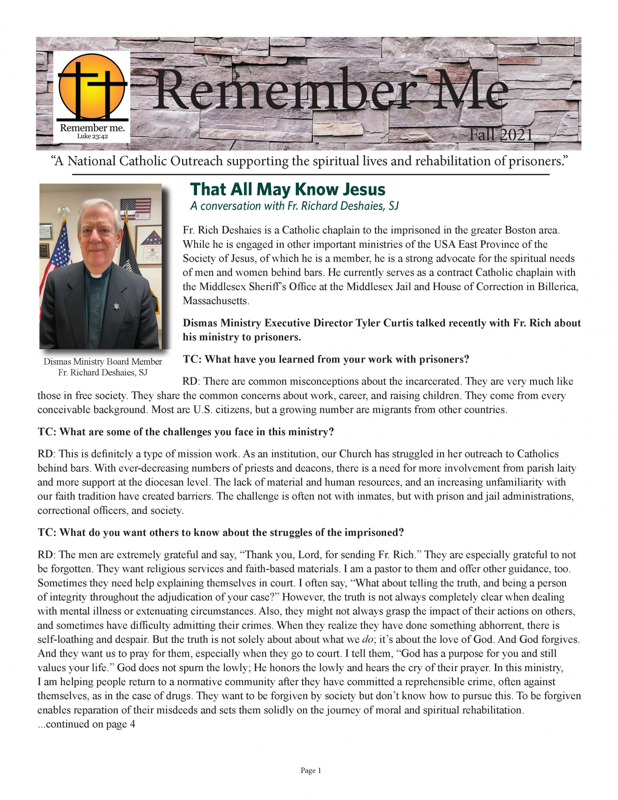Fall Newsletter picture of front